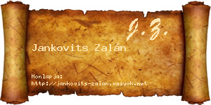 Jankovits Zalán névjegykártya